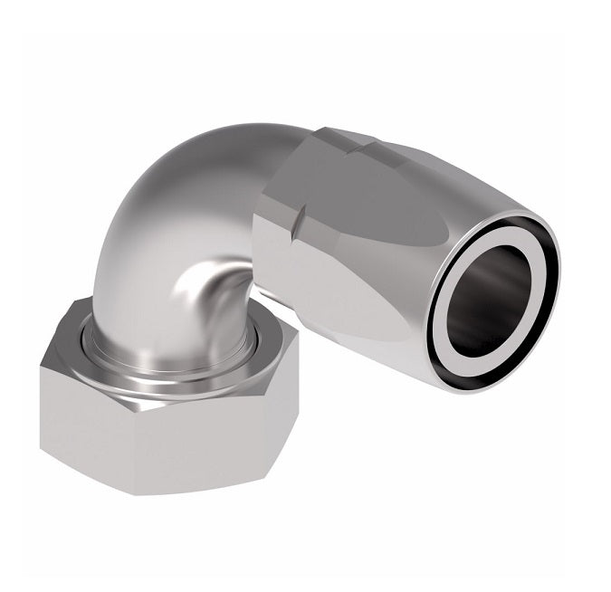 EJ5362-2424S by Danfoss | Female ORS Swivel 90° Tube Elbow Field Attachable Fitting | FC800 EverCool | -24 Female O-Ring Face Seal Swivel x -24 Reusable Hose End | Steel