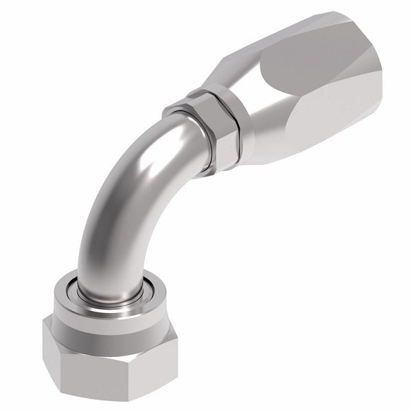 EJ5362-2020S by Danfoss | Female ORS Swivel 90° Tube Elbow Field Attachable Fitting | FC800 EverCool | -20 Female O-Ring Face Seal Swivel x -20 Reusable Hose End | Steel
