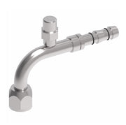 EJ3297-01-0808S E-Z Clip System by Danfoss | Female O-Ring 90° Elbow (Short Pilot) with Switch Port (M10 X 1.25) | A/C Refrigeration Fitting | -08 Female O-Ring Short Pilot x -08 Hose Barb| Steel