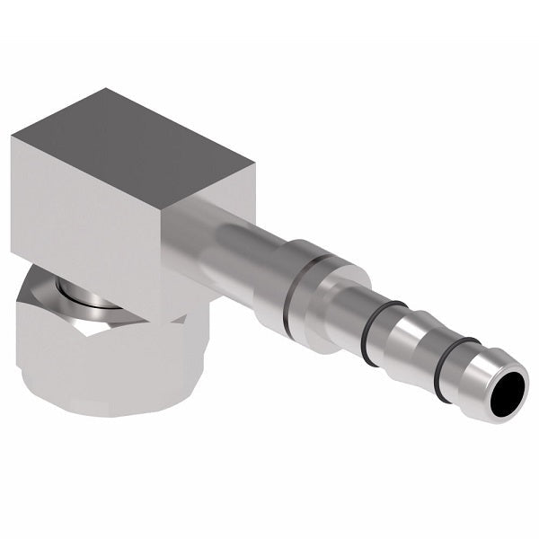 EJ3321-1012S E-Z Clip System by Danfoss | Female Rotalok Short Drop 90° Elbow | A/C Refrigeration Fitting | -10 Female Rotalok x -12 Hose Barb | Steel