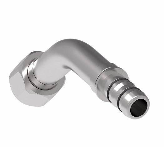 EJ3534-04-0808S E-Z Clip System by Danfoss | Female JIC 37° Flare 45° Elbow | A/C Refrigeration Fitting | -08 Female JIC 37° Flare x -08 Hose Barb | Steel