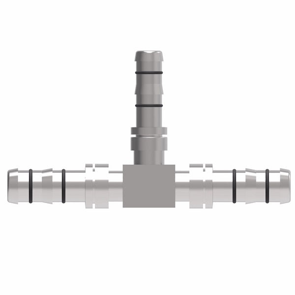 FJ3066-060808S E-Z Clip System by Danfoss | "T" Splicer | 3 Hose Connector | A/C Refrigeration Fitting | -06 Hose Barb x -08 Hose Barb x -08 Hose Barb | Steel