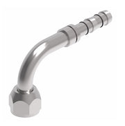 FJ3111-01-0808S E-Z Clip System by Danfoss | Female O-Ring (Long Pilot) Metric Thread 90° Elbow | A/C Refrigeration Fitting | M20 Female O-Ring Long Pilot x -08 Hose Barb | Steel