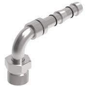 FJ3113-0810S E-Z Clip System by Danfoss | Male O-Ring Pilot (Rigid) Metric Thread 90° Elbow | A/C Refrigeration Fitting | M20 Male O-Ring Pilot x -10 Hose Barb | Steel