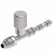FJ3131-01-0606S E-Z Clip System by Danfoss | Male O-Ring (Short Pilot) with R134a High Side Port | A/C Refrigeration Fitting | -06 Male O-Ring Short Pilot x -06 Hose Barb | Steel