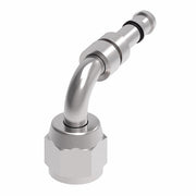 FJ3149-0404S E-Z Clip System by Danfoss | Female SAE 45° Flare (Universal) 90° Elbow | A/C Refrigeration Fitting | -04 Female SAE 45° Flare x -04 Hose Barb | Steel