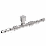 FJ3171-1212S E-Z Clip System by Danfoss | Splicer with Switch Port (7/16-20 thd) | A/C Refrigeration Fitting | -12 Hose Barb x -12 Hose Barb | Steel