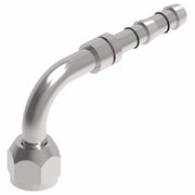 FJ3288-04-0810S E-Z Clip System by Danfoss | Female O-Ring 90° Elbow (Long Pilot) | A/C Refrigeration Fitting | -08 Female O-Ring Long Pilot x -10 Hose Barb | Steel