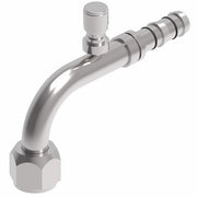 FJ3460-01-1010S E-Z Clip System by Danfoss | Female O-Ring 90° Elbow (Long Pilot) with Switch Port (M12 X 1.5)| A/C Refrigeration Fitting | -10 Female O-Ring Long Pilot x -10 Hose Barb| Steel