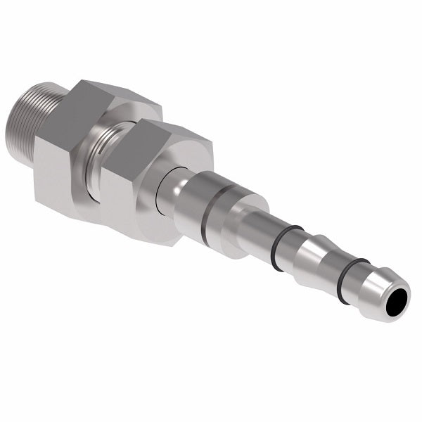 FJ3513-0606S E-Z Clip System by Danfoss | Male O-Ring Pilot Bulkhead | A/C Refrigeration Fitting | -06 Male O-Ring Pilot x -06 Hose Barb | Steel