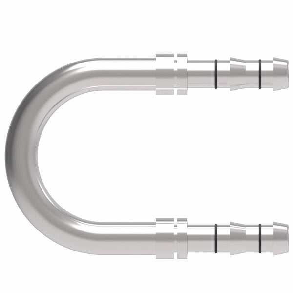 FJ3624-0808S E-Z Clip System by Danfoss | Splicer 180° Elbow | A/C Refrigeration Fitting | -08 Hose Barb x -08 Hose Barb | Steel