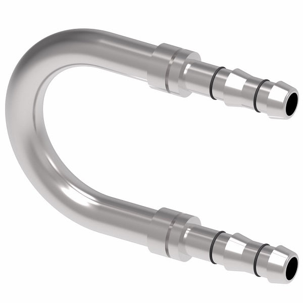 FJ3624-0808S E-Z Clip System by Danfoss | Splicer 180° Elbow | A/C Refrigeration Fitting | -08 Hose Barb x -08 Hose Barb | Steel