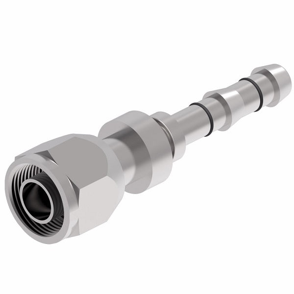 FJ3632-0606S E-Z Clip System by Danfoss | Female O-Ring (Long Pilot) | A/C Refrigeration Fitting | -06 Female O-Ring Long Pilot x -06 Hose Barb | Steel