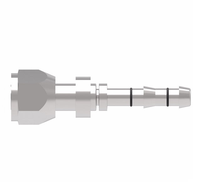 FJ3632-0808S E-Z Clip System by Danfoss | Female O-Ring (Long Pilot) | A/C Refrigeration Fitting | -08 Female O-Ring Long Pilot x -08 Hose Barb | Steel