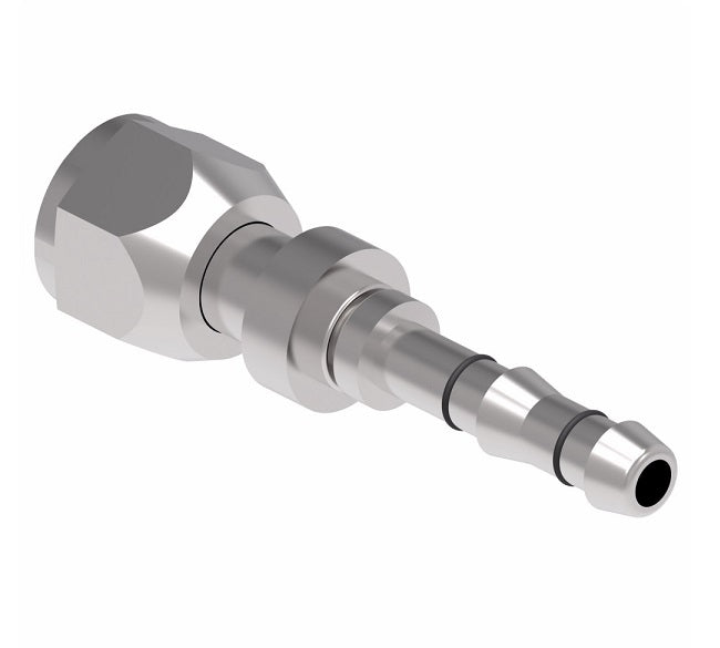FJ3632-1012S E-Z Clip System by Danfoss | Female O-Ring (Long Pilot) | A/C Refrigeration Fitting | -10 Female O-Ring Long Pilot x -12 Hose Barb | Steel