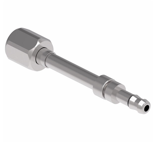 FJ3731-0404S E-Z Clip System by Danfoss | Female JIC 37° Flare | A/C Refrigeration Fitting | -04 Female JIC 37° Flare x -04 Hose Barb | Steel