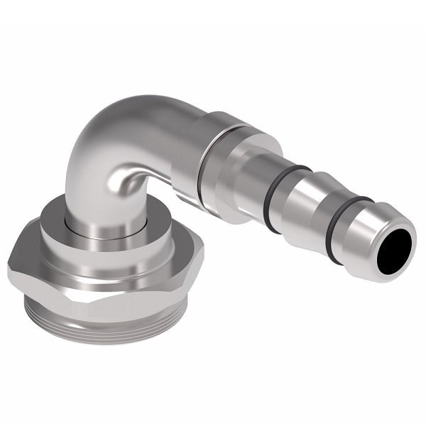 FJ3914-03-1210S E-Z Clip System by Danfoss | Male 5400 Coupling Thread 90° Elbow | A/C Refrigeration Fitting | -12 Male 5400 Coupling Thread x -10 Hose Barb | Steel