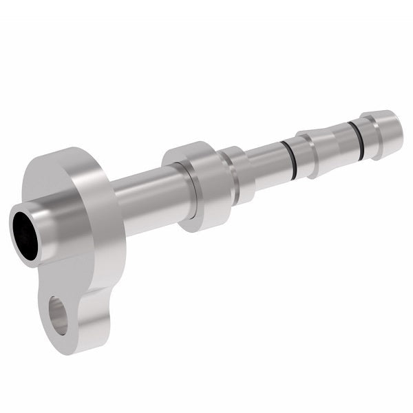 FJ3977-0806S E-Z Clip System by Danfoss | Pad Style Connection (Volvo) | A/C Refrigeration Fitting | -08 Pad Style Connection x -06 Hose Barb | Steel