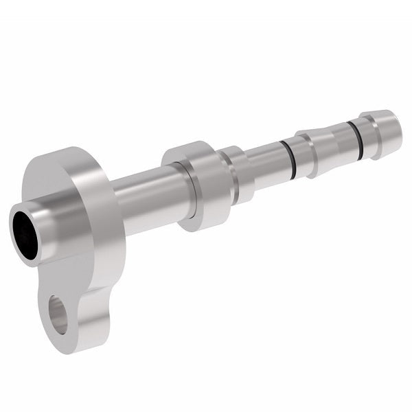 FJ3977-1012S E-Z Clip System by Danfoss | Pad Style Connection (Volvo) | A/C Refrigeration Fitting | -10 Pad Style Connection x -12 Hose Barb | Steel