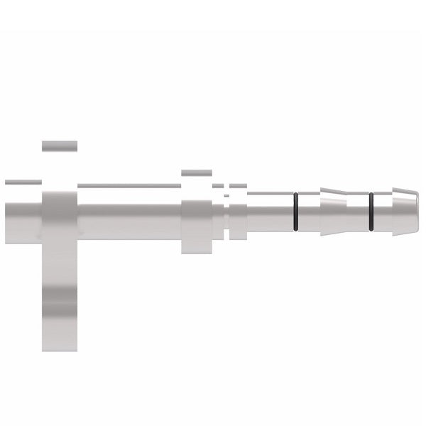 FJ3977-0810S E-Z Clip System by Danfoss | Pad Style Connection (Volvo) | A/C Refrigeration Fitting | -08 Pad Style Connection x - 10 Hose Barb | Steel