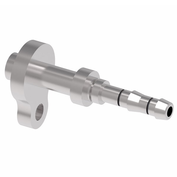 FJ3977-0810S E-Z Clip System by Danfoss | Pad Style Connection (Volvo) | A/C Refrigeration Fitting | -08 Pad Style Connection x - 10 Hose Barb | Steel