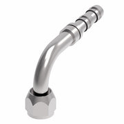 FJ5985-1210S E-Z Clip System by Danfoss | Female O-Ring 90° Elbow (Short Pilot) | A/C Refrigeration Fitting | -12 Female O-Ring Short Pilot x -10 Hose Barb | Steel