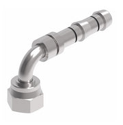 FJ5994-10-1616S E-Z Clip System by Danfoss | Female ORS Swivel 90° Elbow | A/C Refrigeration Fitting | -16 Female O-Ring Face Seal Swivel x -16 Hose Barb | Steel