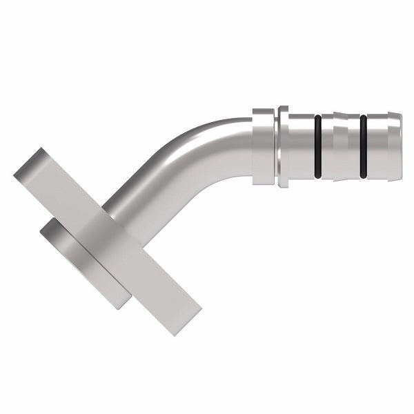 GA24336-22-16 E-Z Clip System by Danfoss | Bock Compressor Fitting 45° Elbow | A/C Refrigeration Fitting | -22 Bock Compressor End x -16 Hose Barb | Steel