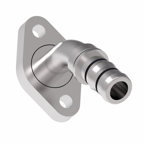 GA24336-22-16 E-Z Clip System by Danfoss | Bock Compressor Fitting 45° Elbow | A/C Refrigeration Fitting | -22 Bock Compressor End x -16 Hose Barb | Steel