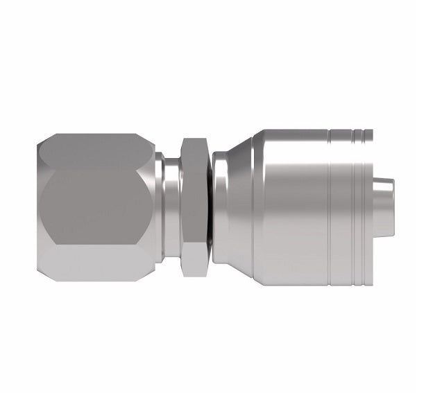1AA6MT6 Ermeto by Danfoss | 7000 Series | Female Flareless Tube Rigid (MT) Crimp Fitting | -06 Female Flareless Tube Rigid x -06 Hose Barb | Steel