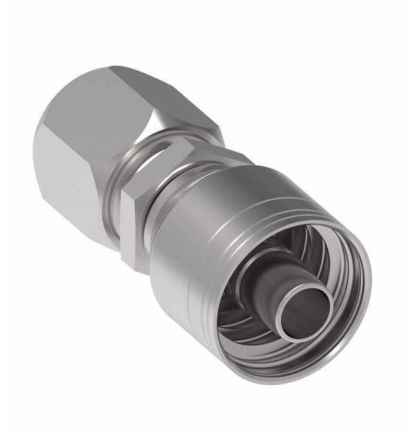 1AA6MT6 Ermeto by Danfoss | 7000 Series | Female Flareless Tube Rigid (MT) Crimp Fitting | -06 Female Flareless Tube Rigid x -06 Hose Barb | Steel