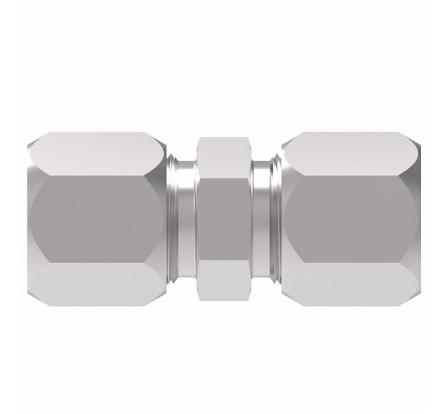 7305X4 Ermeto by Danfoss | 7000 Series | Small Hex Union Adapter | 1/4" Tube x 1/4" Tube | Steel