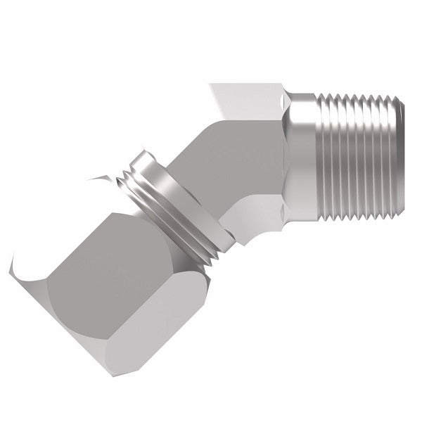 7355X6 Ermeto by Danfoss | 7000 Series | Male 45° Elbow Connector | 1/4" Male NPTF x 3/8" Tube OD | Steel