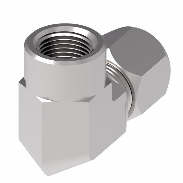 7455X4 Ermeto by Danfoss | 7000 Series | Female Pipe/Tube 90° Elbow Connector | 1/8" Female NPTF x 1/4" Tube OD | Steel