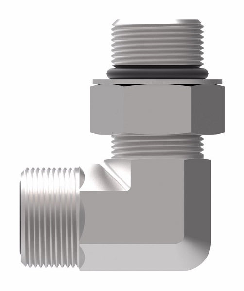 7515X4 Ermeto by Danfoss | 7000 Series | Straight Thread ORB/Tube 90° Elbow | 1/4" Male O-Ring Boss x 1/4" Tube OD | Steel