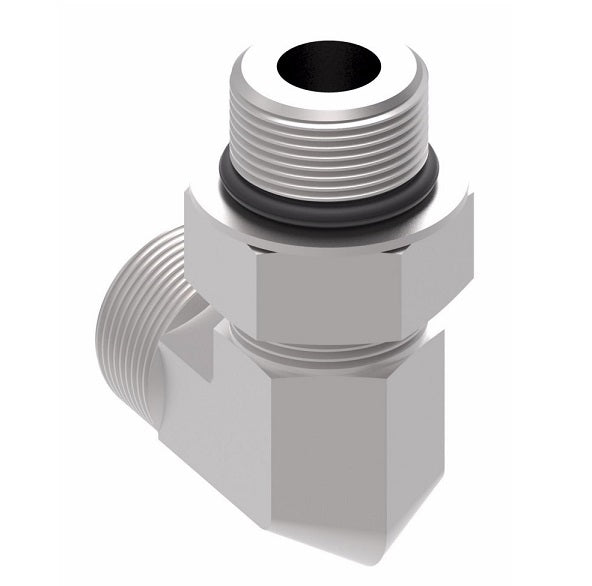 7515X4 Ermeto by Danfoss | 7000 Series | Straight Thread ORB/Tube 90° Elbow | 1/4" Male O-Ring Boss x 1/4" Tube OD | Steel