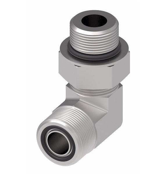 7515X6 Ermeto by Danfoss | 7000 Series | Straight Thread ORB/Tube 90° Elbow | 3/8" Male O-Ring Boss x 3/8" Tube OD | Steel