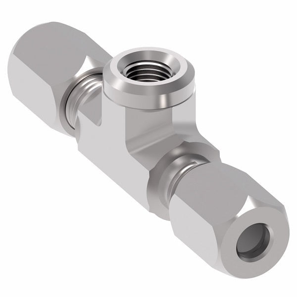 7655X10 Ermeto by Danfoss | 7000 Series | Female Pipe Branch/Tube Tee | 5/8" Tube OD x 5/8" Tube OD x 1/2" Female NPTF | Steel