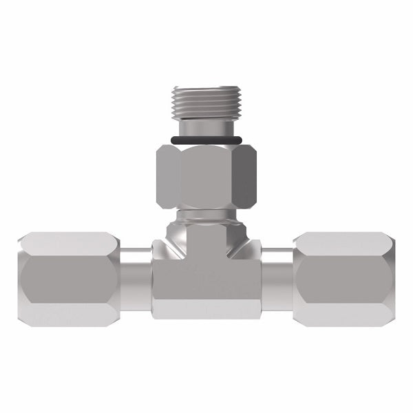 7715X6 Ermeto by Danfoss | 7000 Series | Male ORB Branch/Tube Tee | 3/8" Tube OD x 3/8" Tube OD x 3/8" Male O-Ring Boss | Steel