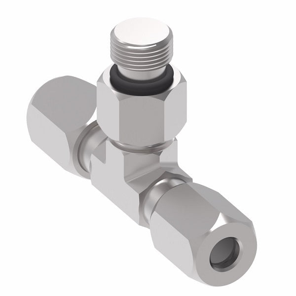 7715X6 Ermeto by Danfoss | 7000 Series | Male ORB Branch/Tube Tee | 3/8" Tube OD x 3/8" Tube OD x 3/8" Male O-Ring Boss | Steel