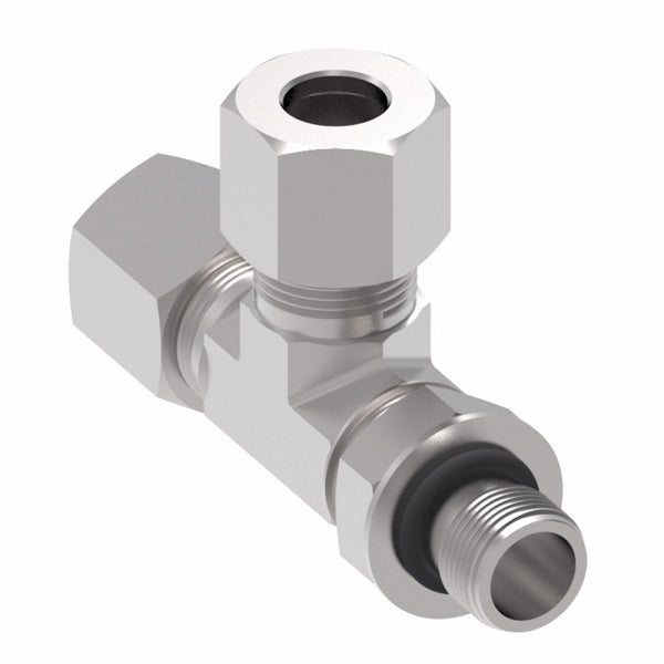 7716X6 Ermeto by Danfoss | 7000 Series | Straight Thread ORB Run/Tube Tee | 3/8" Male O-Ring Boss x 3/8" Tube OD x 3/8" Tube OD | Steel