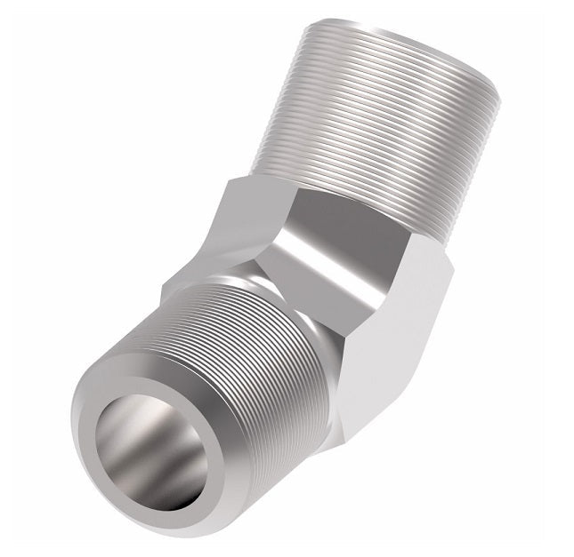 B7355X4X4 Ermeto by Danfoss | 7000 Series | Male 45° Elbow Connector (Body Only) | 1/4" Male Pipe x 1/4" Tube OD | Steel