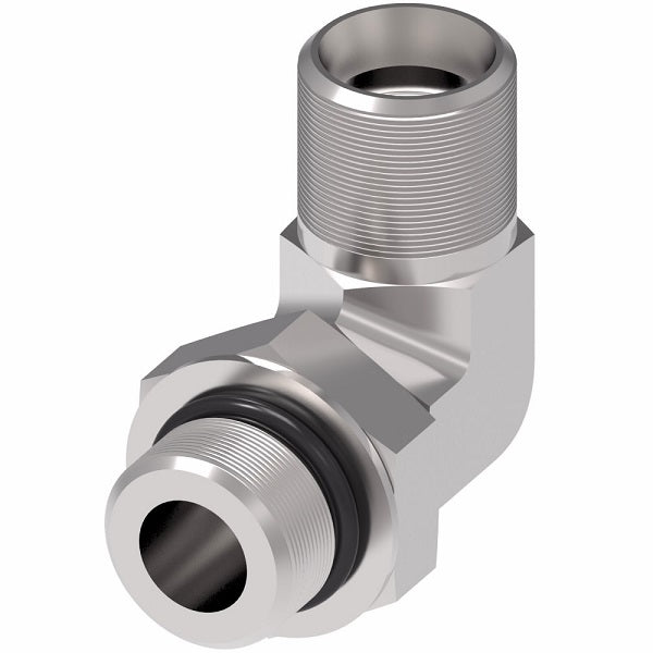 B7515X4 Ermeto by Danfoss | 7000 Series | Straight Thread ORB/Tube 90° Elbow (Body Only) | 1/4" Male O-Ring Boss x 1/4" Tube OD | Steel