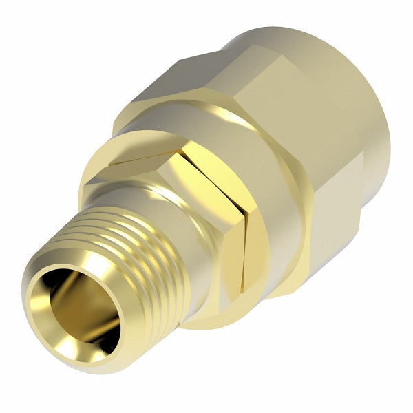 00904B-104 Weatherhead by Danfoss | Male Pipe Rigid Field Attachable Fitting | 009 "B" Series | -04 Male MPT x -04 Reusable Hose End | Brass