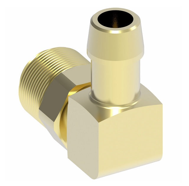05706B-B65 Weatherhead by Danfoss | Inverted Male Swivel 90° Elbow Field Attachable Fitting | 057 'B' Series | 5/16" Male UNF x -06 Reusable Hose End | Brass