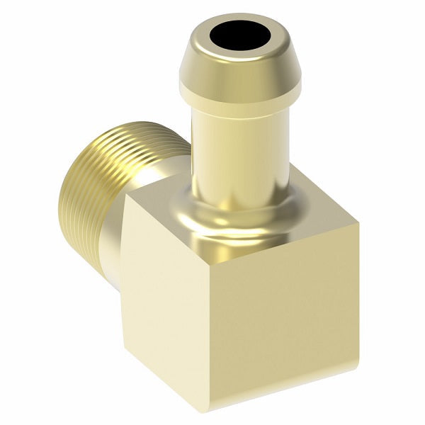 05704B-C02 Weatherhead by Danfoss | Male Pipe Rigid 90° Elbow Field Attachable Fitting | 057 'B' Series | -02 Male NPTF x -04 Reusable Hose End | Brass