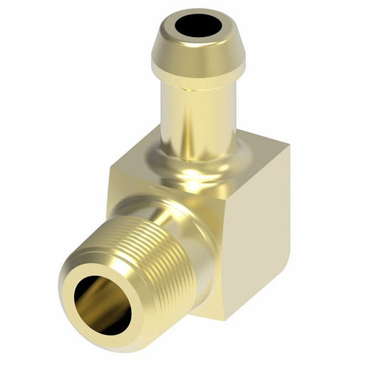 05710B-C06 Weatherhead by Danfoss | Male Pipe Rigid 90° Elbow Field Attachable Fitting | 057 'B' Series | -06 Male NPTF x -10 Reusable Hose End | Brass