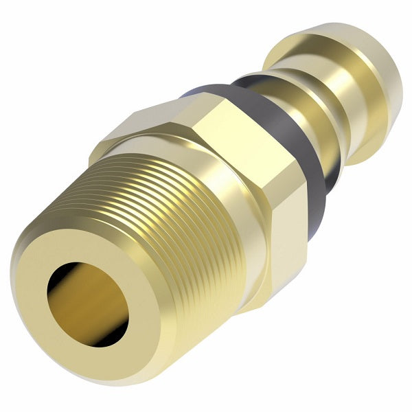 10008B-108 Weatherhead by Danfoss | Male Pipe Rigid Field Attachable Push-On Fitting | 100 'B' Series Barb-Tite | -08 Male NPTF x -08 Push-On Hose Barb | Brass
