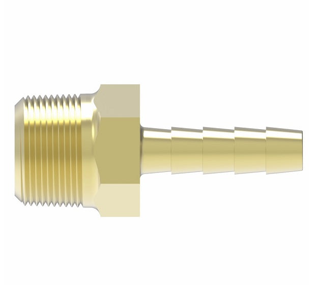 10508B-108 Weatherhead by Danfoss | Male Pipe (PTF Short) Field Attachable Fitting | 105 'B' Series Barb-Tite | -08 Male Pipe (PTF Short) x -08 Push-On Hose Barb | Brass