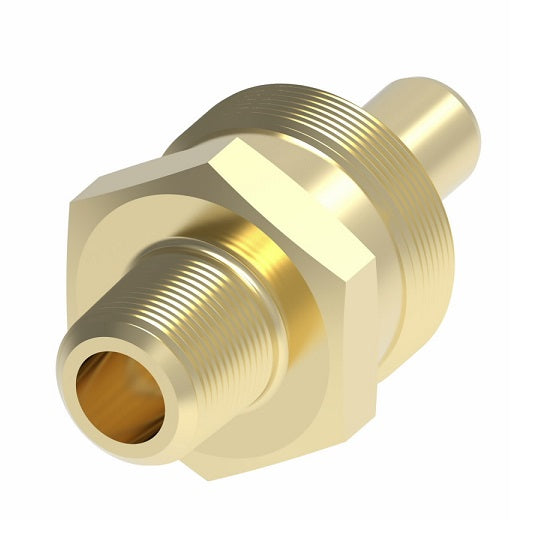 1391X6X6 Weatherhead by Danfoss | Insert (Body Only) Field Attachable Fitting | 338 'B' Series DOT | -06 Male NPTF -06 Reusable Hose End | Brass